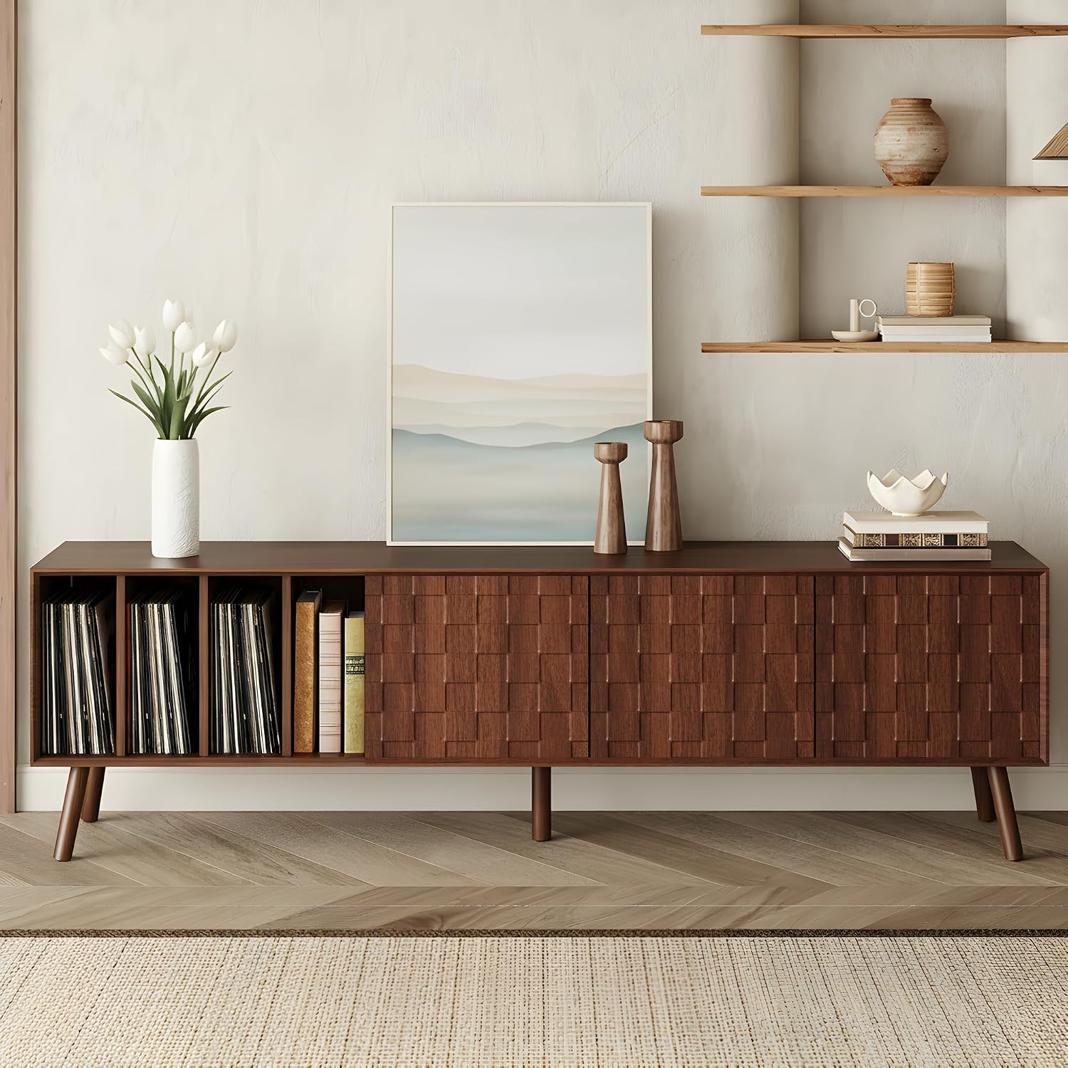 Merax Merax 69" TV Stand for TVs Up to 75", Modern Mosaic-Front Media Console